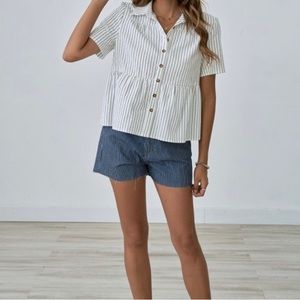 NWT Striped Linen Shirt from Petallush